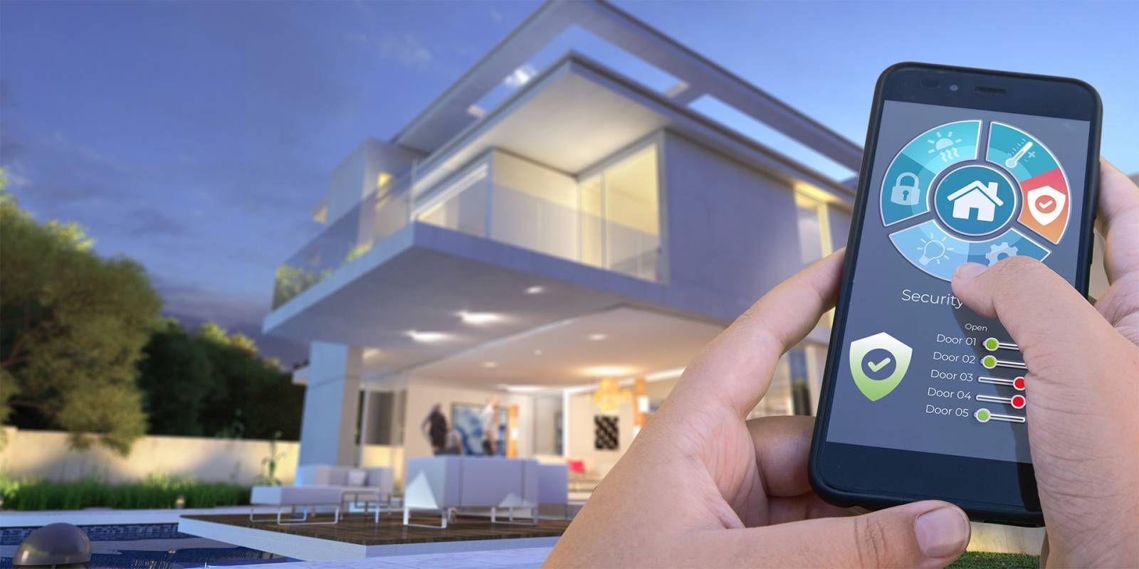 Maison connectée pilotée depuis un smartphone — domotique HE2M à Libourne